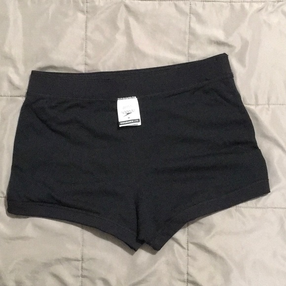 Speedo Endurance Lite Bikini Set, Orange/Black Triangle Top, Black Swim Shorts - Picture 3 of 4